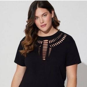 Relaxed Fit Vintage Cotton Jersey Slash Yoke Sleeve Tee